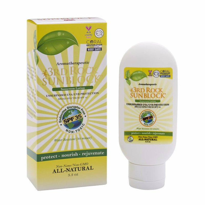 3rd Rock Essentials 3rd Rock Sunblock® Sunscreen Lotion - Aromatherapeutic - Zinc Oxide 35 SPF All Natural SunBlock White Smoke 1 pack