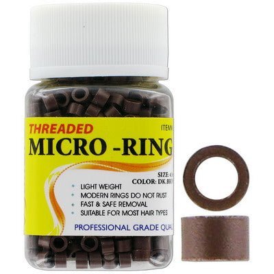VIP Extensions Allure Micro Ring 4.5 mm (1000 pcs) Hair Extension White Smoke DARK BROWN