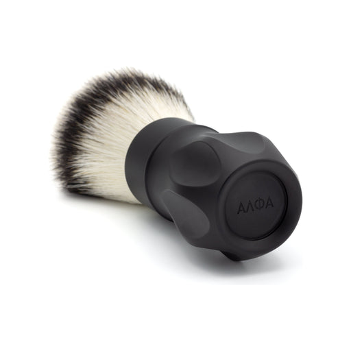Alpha Brush Shaving Co. Alpha Brush & Shaving Co. Outlaw 26mm & 28mm Shaving Brush Shaving Brush Light Gray Black / 26mm,Silver / 26mm,Matte Silver / 26mm,Matte Silver / 28mm,Blue/Silver / 26mm