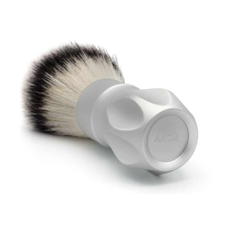 Alpha Brush Shaving Co. Alpha Brush & Shaving Co. Outlaw 26mm & 28mm Shaving Brush Shaving Brush Gray Black / 26mm,Silver / 26mm,Matte Silver / 26mm,Matte Silver / 28mm,Blue/Silver / 26mm