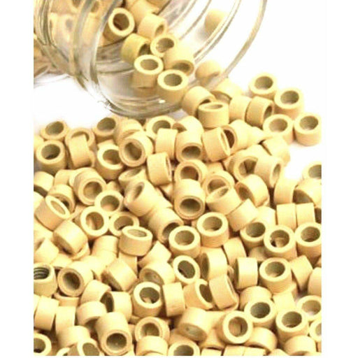 VIP Extensions Aluminum Micro Links 3.5 x 2.0 x 2.0mm Style "C" Salon Supplies Lemon Chiffon 13-Cream