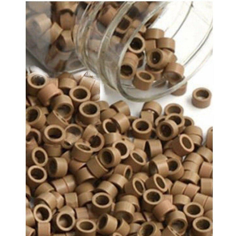 VIP Extensions Aluminum Micro Links 3.5 x 2.0 x 2.0mm Style "C" Salon Supplies White Smoke 8-Dark Tan