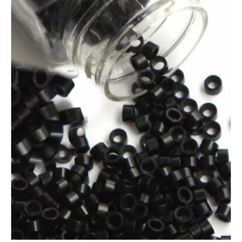 VIP Extensions Aluminum Micro Links 3.5 x 2.0 x 2.0mm Style "C" Salon Supplies Black 1-Jet Black