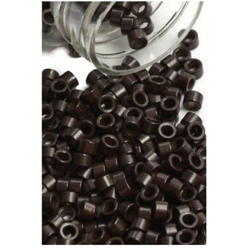 VIP Extensions Aluminum Micro Links 3.5 x 2.0 x 2.0mm Style "C" Salon Supplies Black 3-Dark Brown