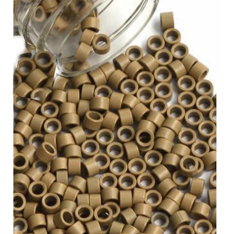 VIP Extensions Aluminum Micro Links 3.5 x 2.0 x 2.0mm Style "C" Salon Supplies White Smoke 6-Tan