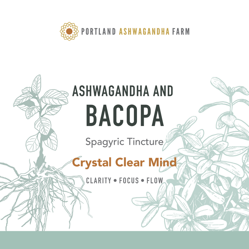 Portland Ashwagandha Farm Ashwagandha Bacopa - Spagyric Tincture Tincture Gray 2oz,4oz