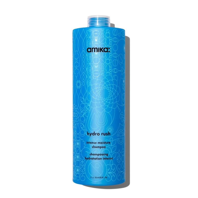 Nava Beauty Amika Hydro Rush Intense Moisture Shampoo Hair Dodger Blue 33.8 Oz