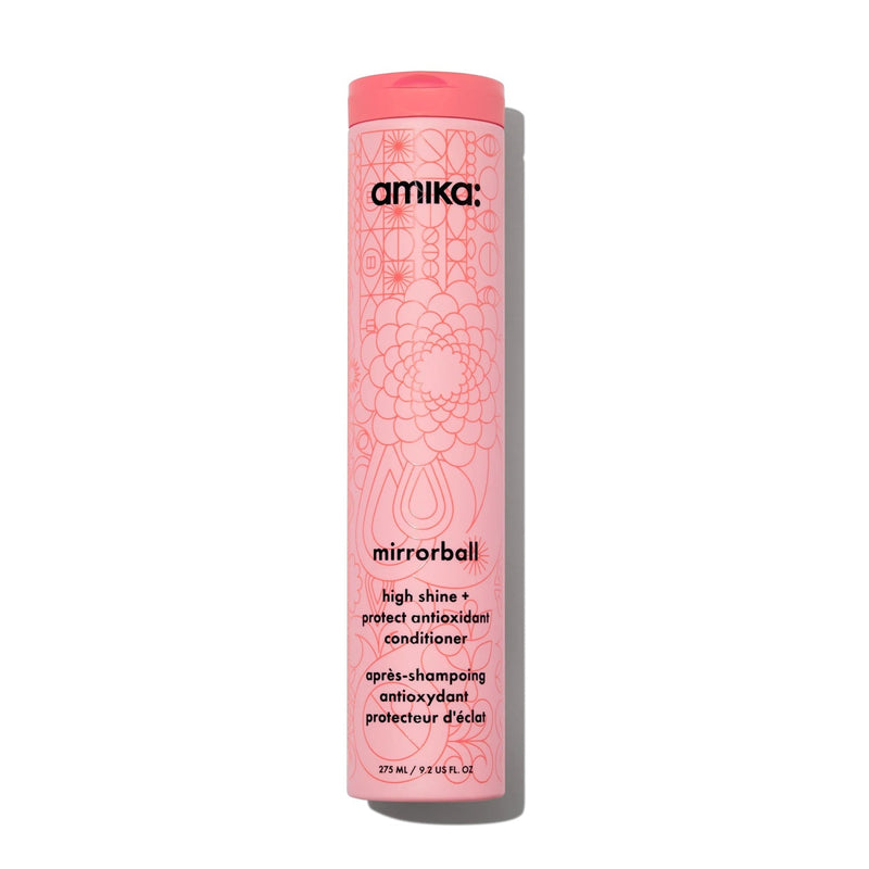 Nava Beauty Amika Mirrorball High Shine + Protect Antioxidant Conditioner Hair Light Pink 9.2 Oz