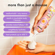 Nava Beauty Amika Plus Size Perfect Body Mousse 8.5 Oz Hair Light Gray