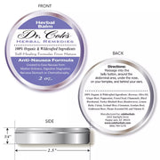 COLEHERBALS LLC 05 - Dr. Cole's Organic Anti-Nausea Herbal Balm Herbal White Smoke