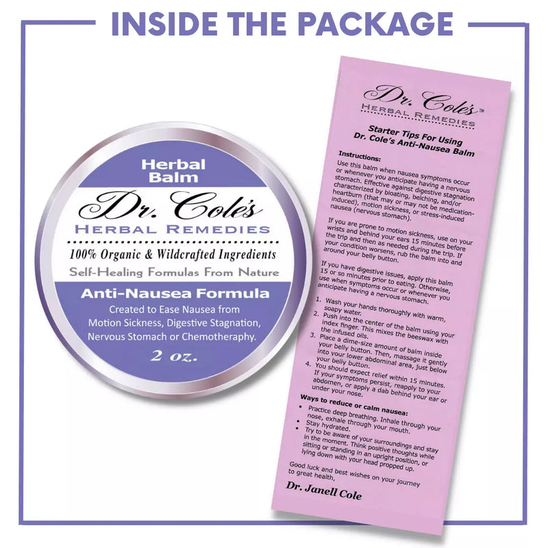 COLEHERBALS LLC 05 - Dr. Cole's Organic Anti-Nausea Herbal Balm Herbal White Smoke