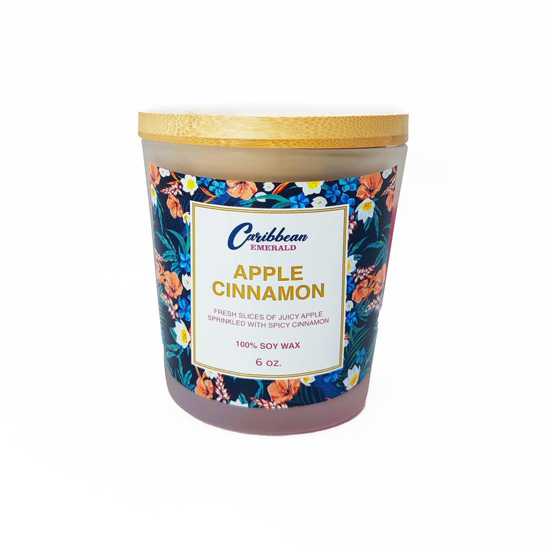 Caribbean Emerald Apple Cinnamon Candle Candle White Smoke 4 OZ,6 OZ