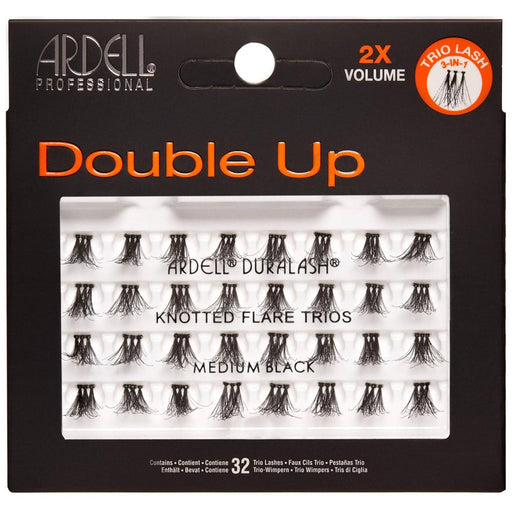 VIP Extensions Ardell Double Up - Knotted Flare Trios - Medium Black Eyelash Black