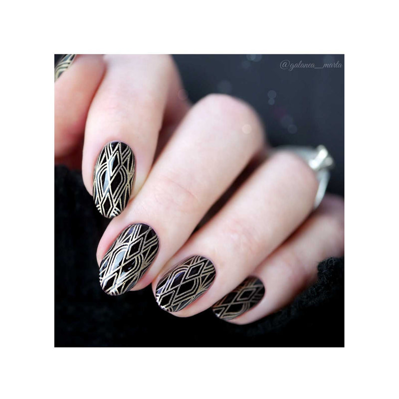 UberChic Beauty Art Deco Elements Stamping Plate Black