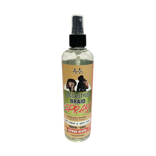 VIP Extensions Ashley Lee Locs & Styles Braid Spray, Twists & Locs (Citrus Blend), 12 fl oz Styling Spray White Smoke