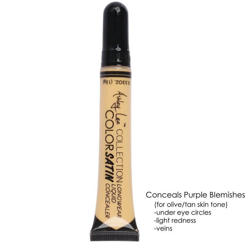 VIP Extensions Ashley Lee Color Satin Longwear Liquid Concealer Concealer White Smoke Almond Brown,Vanilla Cream,Cocoa,Caramel,Ivory,Warm Peach,Golden Coffee,Amber,Hazel,Honey Glaze,Dark Chocolate,Mocha,Green Corrector,Orange Corrector,Yellow Corrector