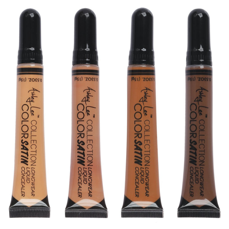 VIP Extensions Ashley Lee Color Satin Longwear Liquid Concealer Concealer White Smoke Almond Brown,Vanilla Cream,Cocoa,Caramel,Ivory,Warm Peach,Golden Coffee,Amber,Hazel,Honey Glaze,Dark Chocolate,Mocha,Green Corrector,Orange Corrector,Yellow Corrector
