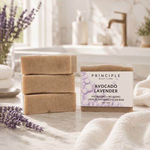 P R I N C I P L E Avocado + Lavender Soap Bar Soap Gray