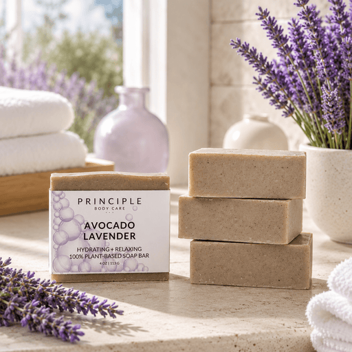 P R I N C I P L E Avocado + Lavender Soap Bar Soap Dark Gray