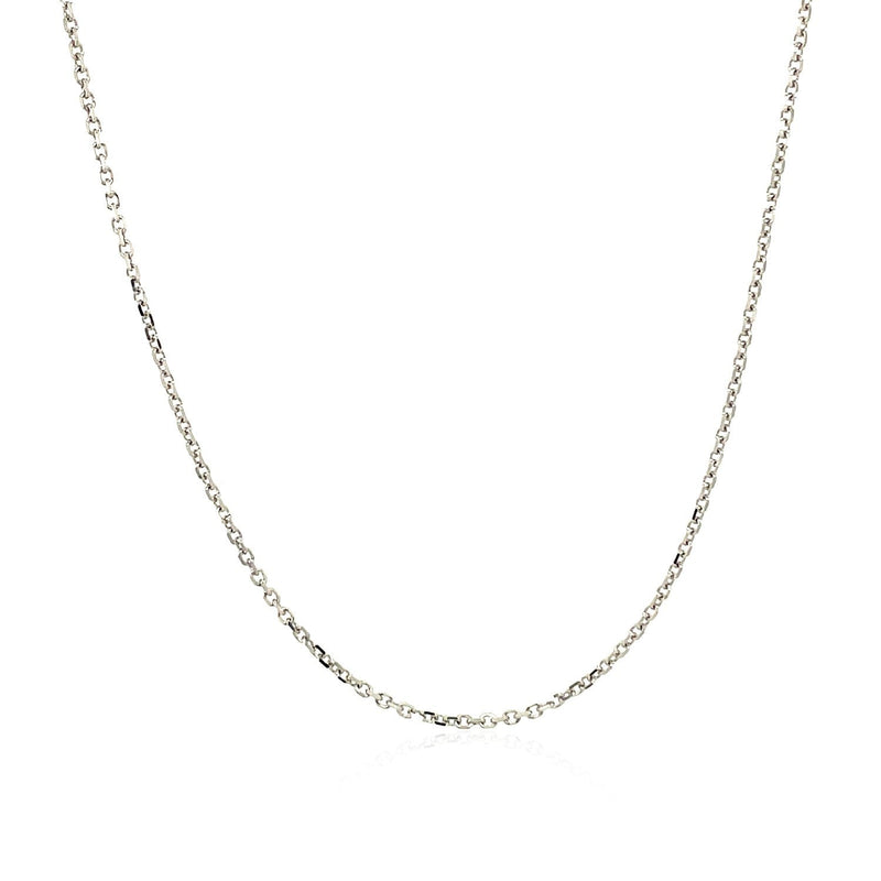 Bids.com 14k White Gold Diamond Cut Cable Link Chain 1.1mm Necklaces White Smoke 16 / White Gold,17 / White Gold,18 / White Gold,20 / White Gold,24 / White Gold