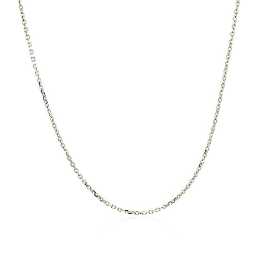 Bids.com 14k White Gold Diamond Cut Cable Link Chain 1.1mm Necklaces White Smoke 16 / White Gold,17 / White Gold,18 / White Gold,20 / White Gold,24 / White Gold