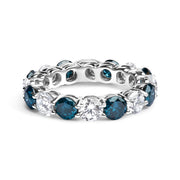 Bids.com 14K White Gold 6 1/4 Cttw Alternating Lab-Grown White and Natural Treated Blue Diamond Eternity Band Ring (F-G Color, VS1-VS2 Clarity) Rings White Smoke 7.5 / White.Gold,7 / White.Gold,9 / White.Gold,6 / White.Gold,8 / White.Gold,6.5 / White.Gold,8.5 / White.Gold