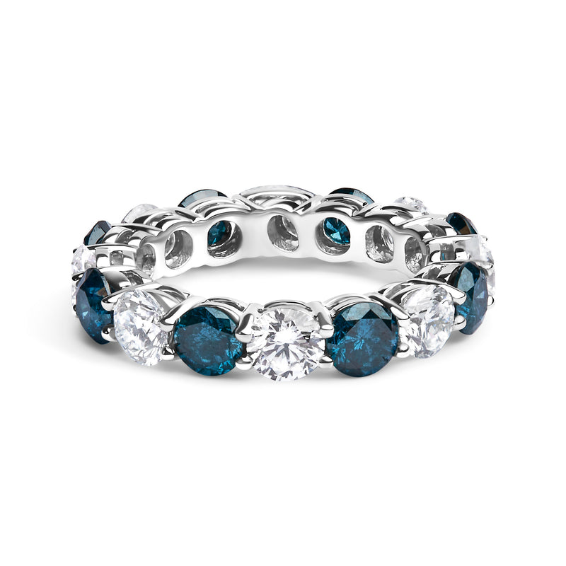 Bids.com 14K White Gold 6 1/4 Cttw Alternating Lab-Grown White and Natural Treated Blue Diamond Eternity Band Ring (F-G Color, VS1-VS2 Clarity) Rings White Smoke 7.5 / White.Gold,7 / White.Gold,9 / White.Gold,6 / White.Gold,8 / White.Gold,6.5 / White.Gold,8.5 / White.Gold