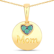 Bids.com 0.17 Carat Genuine Emerald .925 Sterling Silver Pendant Pendants White Smoke size 18.00
