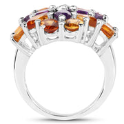 Bids.com 7.96 Carat Genuine Amethyst & Madeira Citrine .925 Sterling Silver Ring Rings White Smoke size 6.00,size 9.00,size 5.00,size 10.00,size 11.00,size 7.00,size 8.00