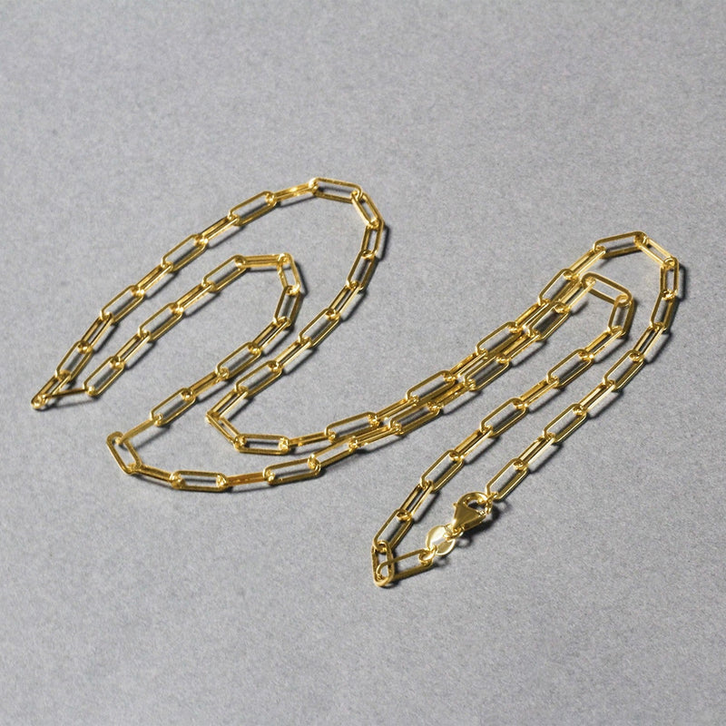 Bids.com 14K Yellow Gold Paperclip Chain (2.5mm) Necklaces Gray 18 / Yellow Gold,20 / Yellow Gold,24 / Yellow Gold