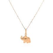 Bids.com Elephant Pendant in 10k Rose Gold Pendants White Smoke Rose Gold