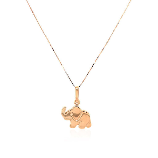 Bids.com Elephant Pendant in 10k Rose Gold Pendants White Smoke Rose Gold