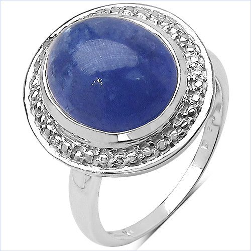 Bids.com 7.10 Carat Genuine Tanzanite .925 Sterling Silver Ring Rings White Smoke size 6.00,size 8.00,size 7.00,size 9.00