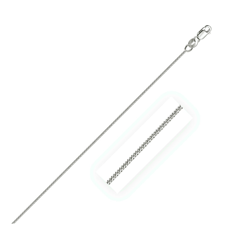 Bids.com 14k White Gold Gourmette Chain 1.0mm Necklaces White Smoke 16 / White Gold,18 / White Gold,20 / White Gold,One / White Gold