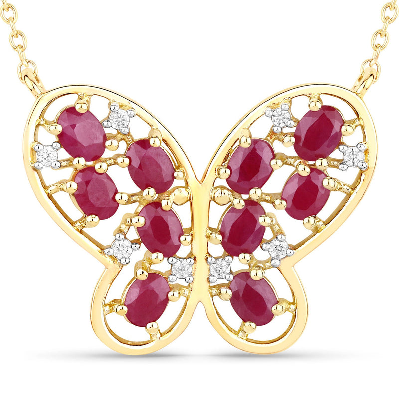 Bids.com 2.36 Carat Genuine Ruby and White Zircon .925 Sterling Silver Necklace Necklaces White Smoke