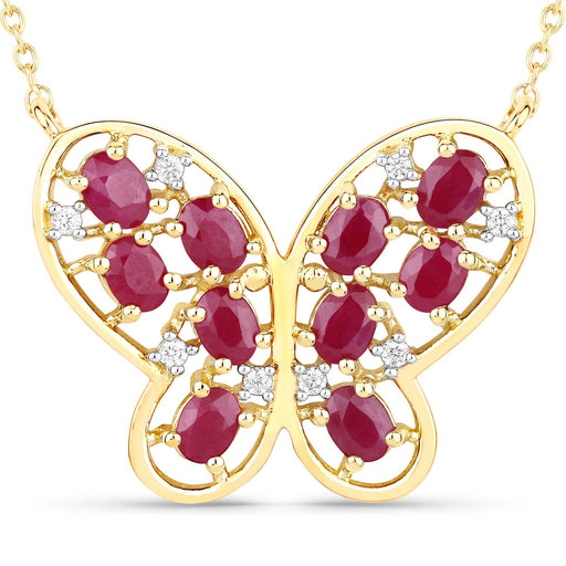 Bids.com 2.36 Carat Genuine Ruby and White Zircon .925 Sterling Silver Necklace Necklaces White Smoke