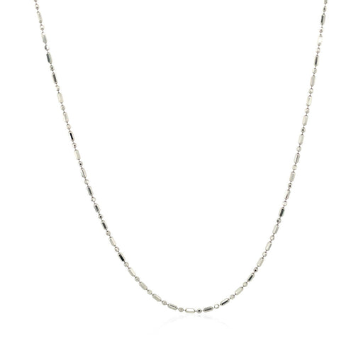 Bids.com 14k White Gold Diamond-Cut Bead Chain 1.0mm Necklaces White Smoke 16 / White Gold,18 / White Gold,20 / White Gold