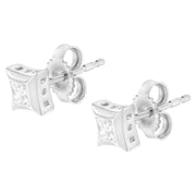 Bids.com 10K White Gold 1/3 Cttw Invisible Set Style Princess-Cut Diamond Stud Earrings (H-I Color, SI2-I1 Clarity) Earrings White Smoke White.Gold / 0.3