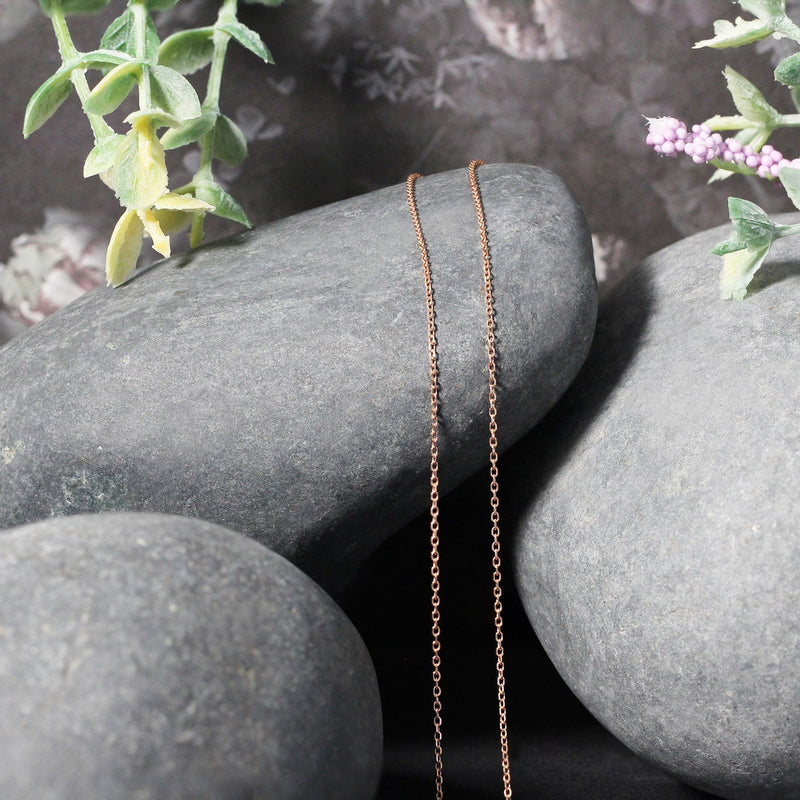 Bids.com Diamond Cut Cable Link Chain in 14k Rose Gold (0.8 mm) Necklaces Dark Gray 16 / Rose Gold,18 / Rose Gold,20 / Rose Gold,One / Rose Gold