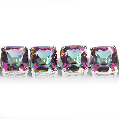 Bids.com 48.93 Carat Genuine Rainbow Quartz .925 Sterling Silver Bracelet Bracelets Light Gray size 7.00,size 7.50
