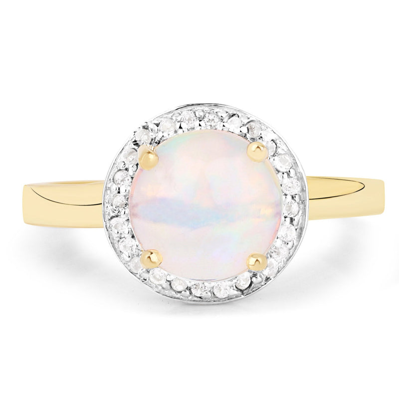Bids.com 0.95 Carat Genuine Ethiopian Opal and White Topaz .925 Sterling Silver Ring Rings White Smoke size 6.00,size 8.00,size 9.00,size 7.00,size 5.00,size 10.00