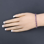 Bids.com 7.98 Carat Genuine Amethyst .925 Sterling Silver Bracelet Bracelets Dark Slate Gray size 7.25,size 8.25,size 7.00,size 6.25