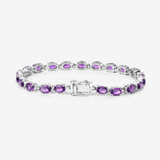 Bids.com 7.98 Carat Genuine Amethyst .925 Sterling Silver Bracelet Bracelets White Smoke size 7.25,size 8.25,size 7.00,size 6.25