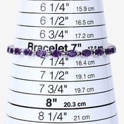 Bids.com 7.98 Carat Genuine Amethyst .925 Sterling Silver Bracelet Bracelets White Smoke size 7.25,size 8.25,size 7.00,size 6.25