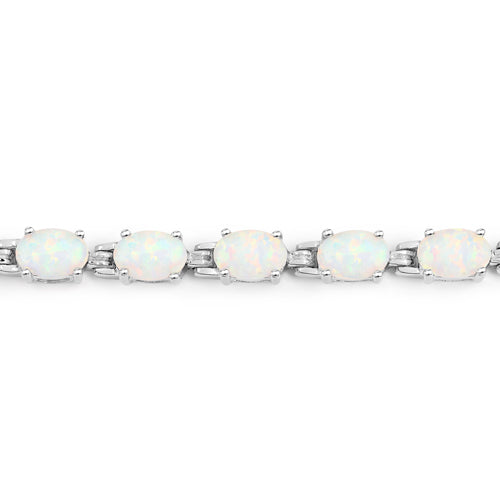 Bids.com 3.50 Carat Genuine Created Opal .925 Sterling Silver Bracelet Bracelets Lavender size 7.25