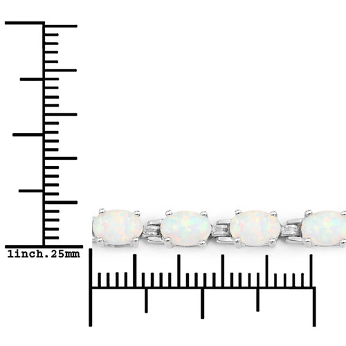 Bids.com 3.50 Carat Genuine Created Opal .925 Sterling Silver Bracelet Bracelets White Smoke size 7.25