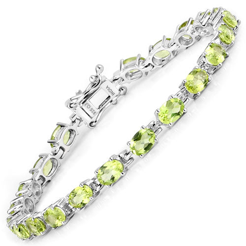 Bids.com 8.61 Carat Genuine Peridot .925 Sterling Silver Bracelet Bracelets White Smoke size 7.25,size 8.25,size 5.50,size 6.75,size 6.25,size 7.50,size 7.00