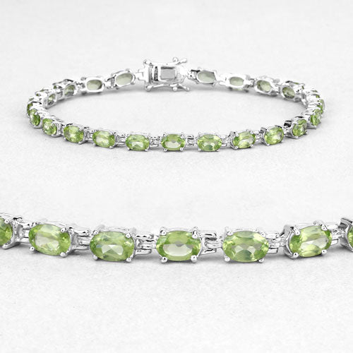 Bids.com 8.61 Carat Genuine Peridot .925 Sterling Silver Bracelet Bracelets White Smoke size 7.25,size 8.25,size 5.50,size 6.75,size 6.25,size 7.50,size 7.00