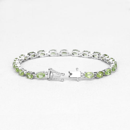 Bids.com 8.61 Carat Genuine Peridot .925 Sterling Silver Bracelet Bracelets White Smoke size 7.25,size 8.25,size 5.50,size 6.75,size 6.25,size 7.50,size 7.00