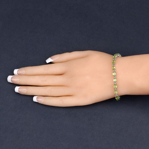 Bids.com 8.61 Carat Genuine Peridot .925 Sterling Silver Bracelet Bracelets Tan size 7.25,size 8.25,size 5.50,size 6.75,size 6.25,size 7.50,size 7.00